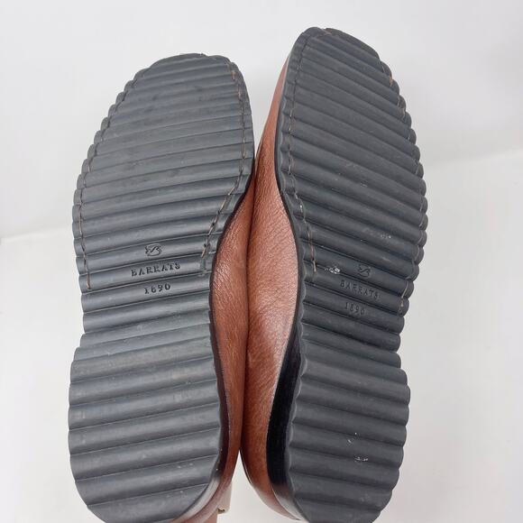 Faconnable Mens Size 12 Tan Brown Leather Square Toe Loafers Slip On Driver Shoe - Picture 10 of 11